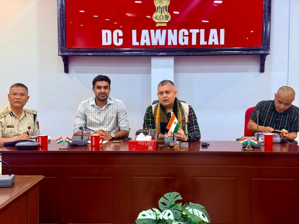 Amit Sharma IAS interacts with district officials during his visit to Siaha and Lawngtlai, Mizoram—India’s only districts sharing borders with Bangladesh and Myanmar.