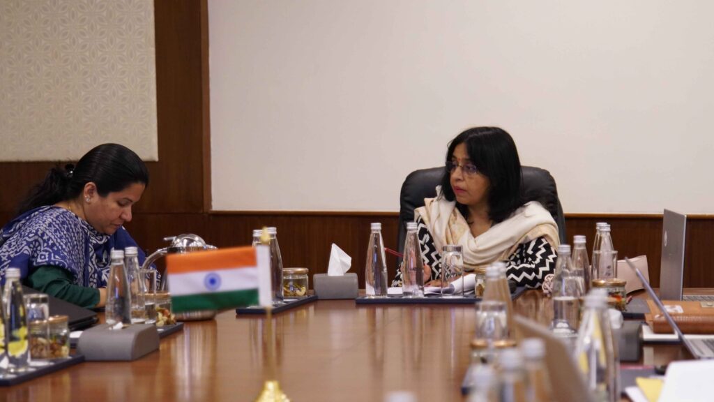 Joint Secretary Meera Srivastava reviewing health programmes with Ladakh health officials