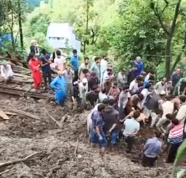 Seven of a Family feared buried alive as Landslide levels House in Reasi