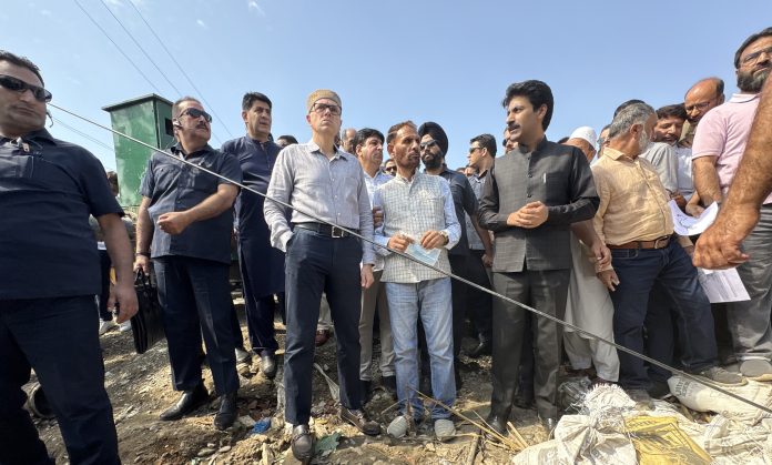 Chief Minister Omar visits flood-hit areas in Anantnag; Assures Swift Relief and Restoration