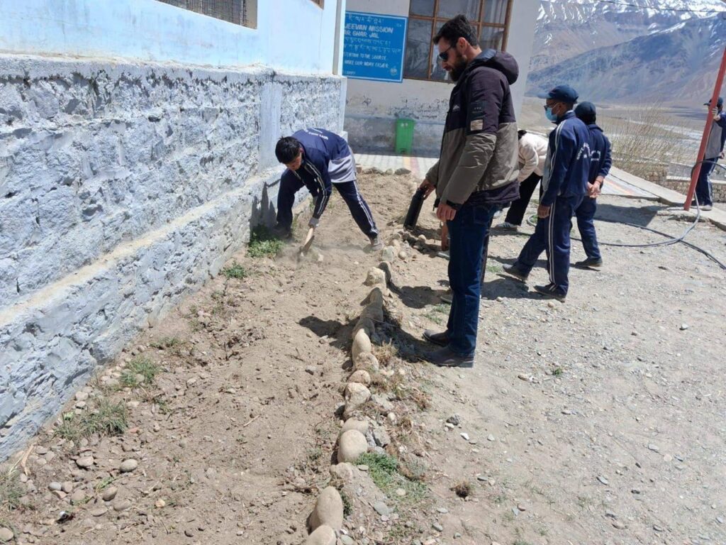 Plantation Drive, Volleyball action marks Bagless Day at Karsha School in Zanskar