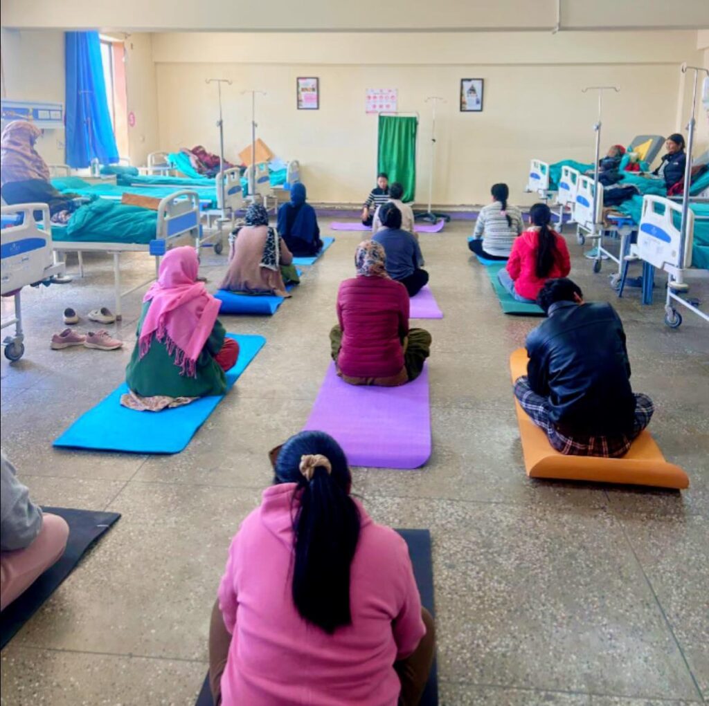 Patients, Staff participate in wellness Yoga Session at SNM Hospital Leh