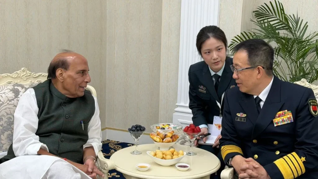 Rajnath Singh Holds Talks with Chinese Counterpart Dong Jun in Bishkek