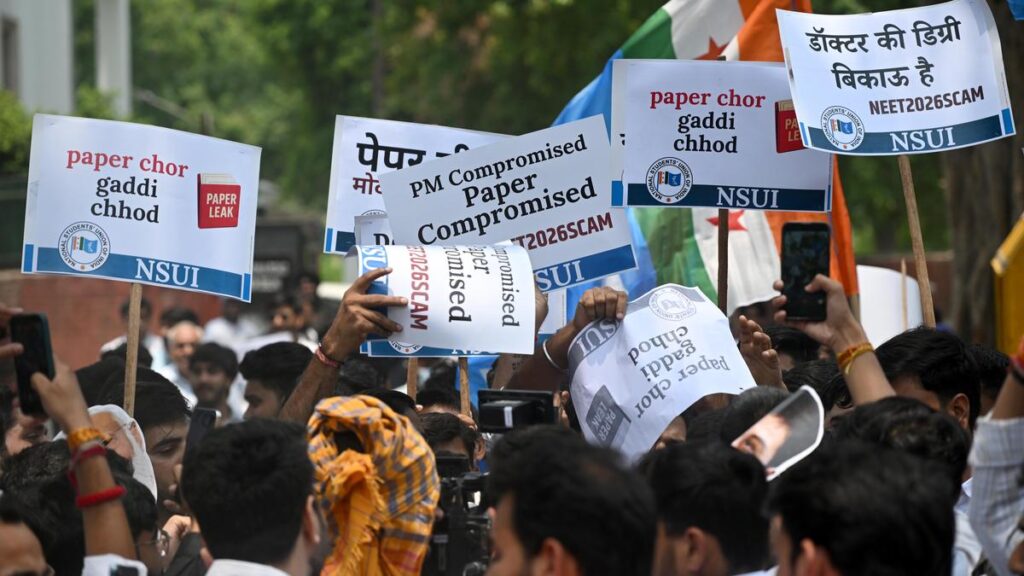 J-K Congress Holds Protest in Jammu Over NEET Cancellation, Demands SC-Monitored Probe