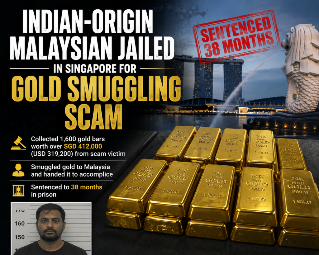 Indian-Origin Malaysian Jailed in Singapore for Gold Smuggling Scam