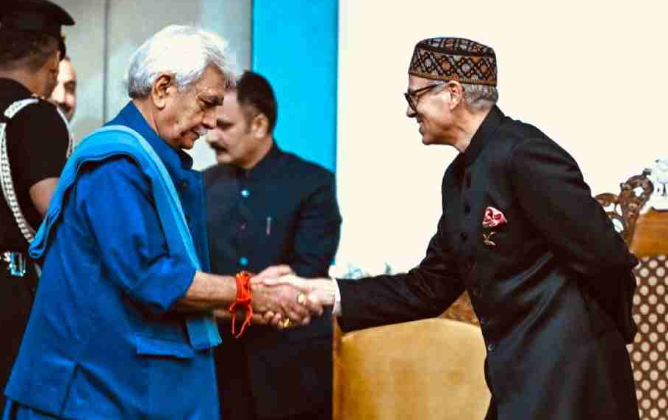 J&K CM Omar Abdullah Meets LG Manoj Sinha